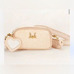 Loyal West Sophia Shoulder Bag~ Beige Floral Leather